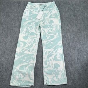 Tinseltown Jeans Juniors Size 13 (Fits 31x30) Marbled Print High Waist Wide Leg